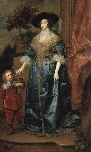 Portrat der Konigin Henrietta Maria, mit Zwerg Sir Jeffrey Hudson